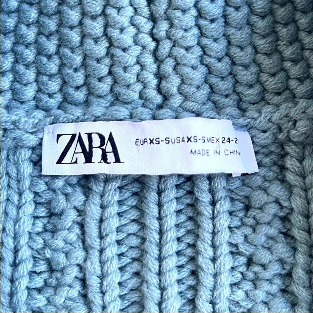 Zara Blue Green Sleeveless Sweater Vest - Picture 6 of 8